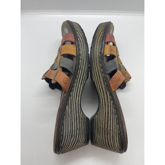 Born LoLo Women's Slide Sandals Brick Multi-Color Distressed Leather Sz 7US 38EU - Picture 5 of 8